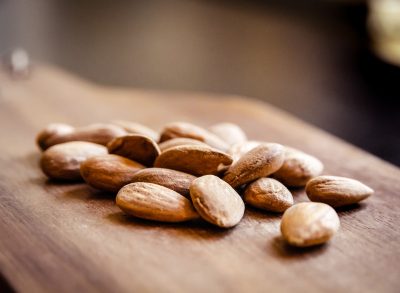 whole almonds cutting board