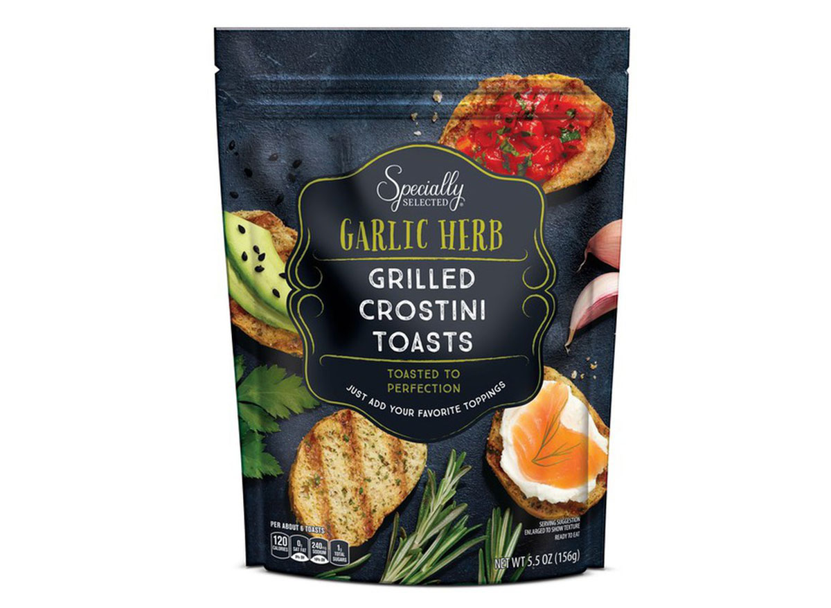 bag of aldi grilled crostini toasts