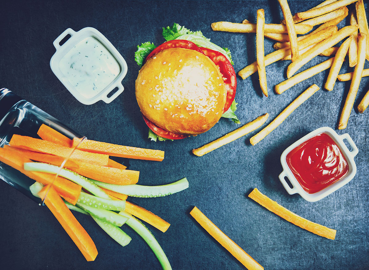 burger and fries