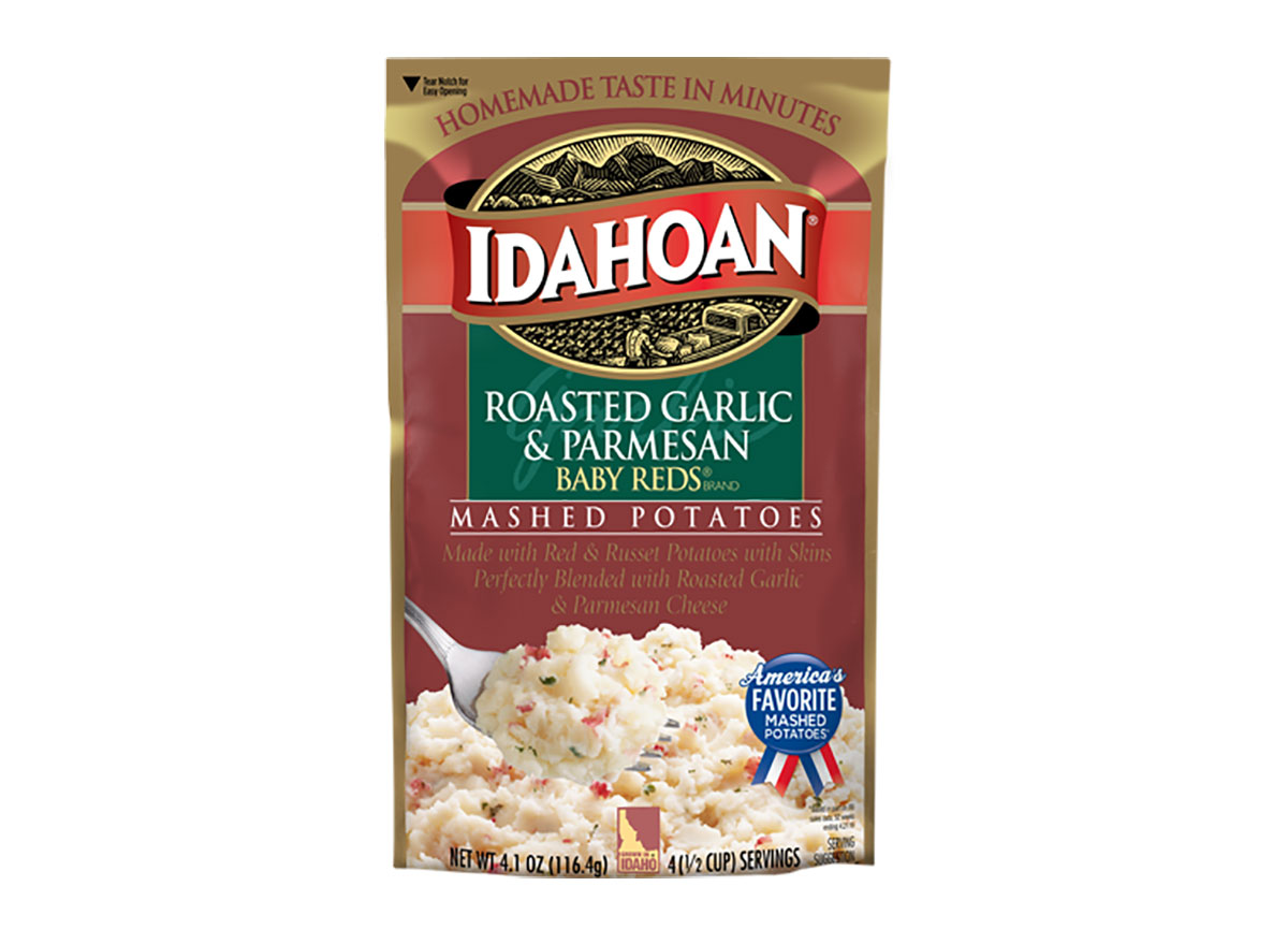 box of idahoan mashed potatoes