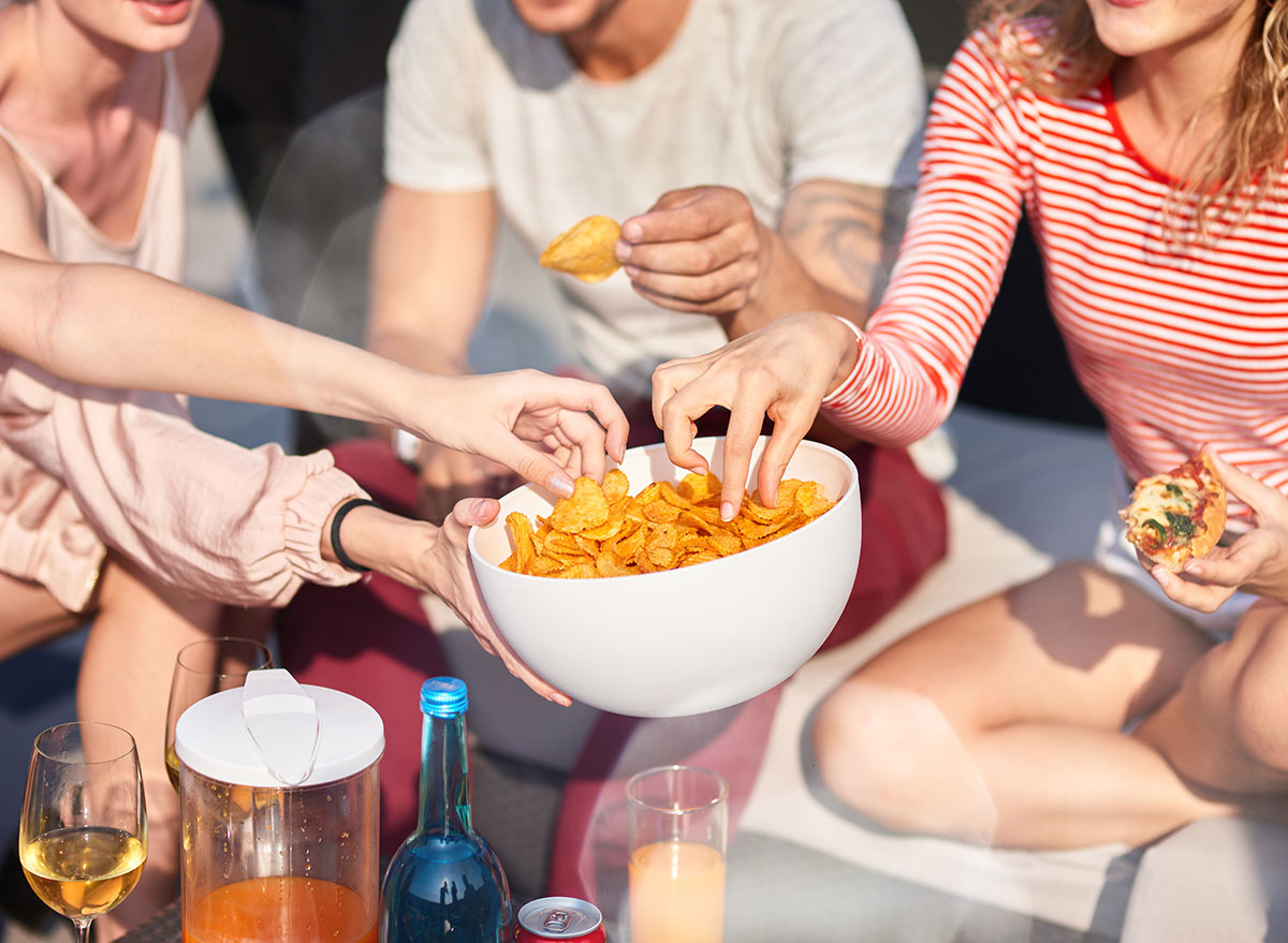 snacking with friends