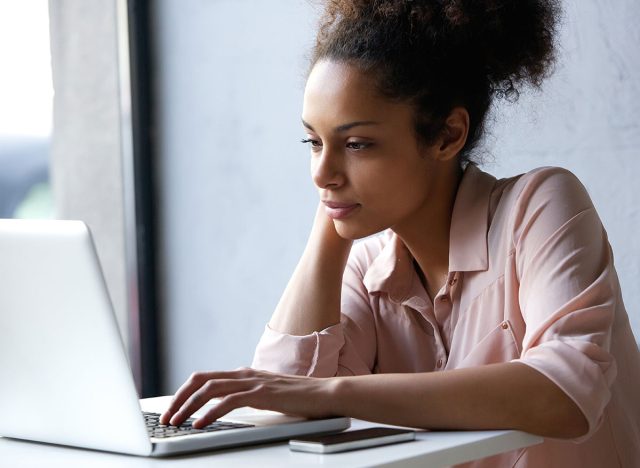 woman on computer