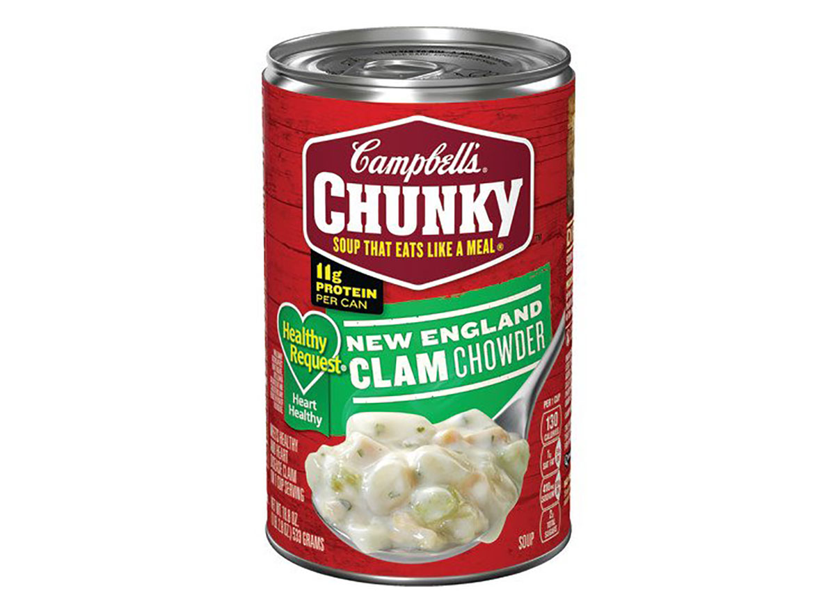 can of campbells chunky new england clam chowder
