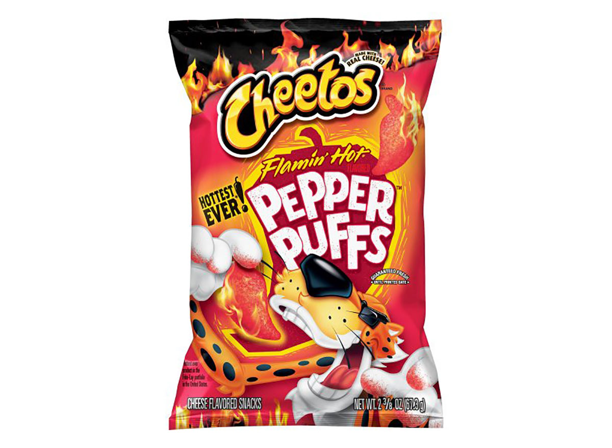 cheetos flamin hot pepper puffs