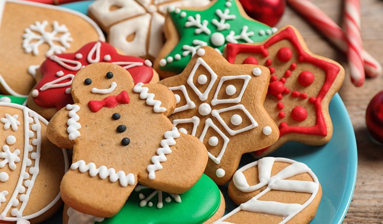 platter of christmas cookies gingerbread