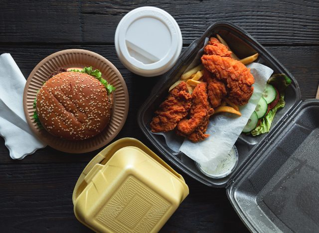 fast food in takeout containers