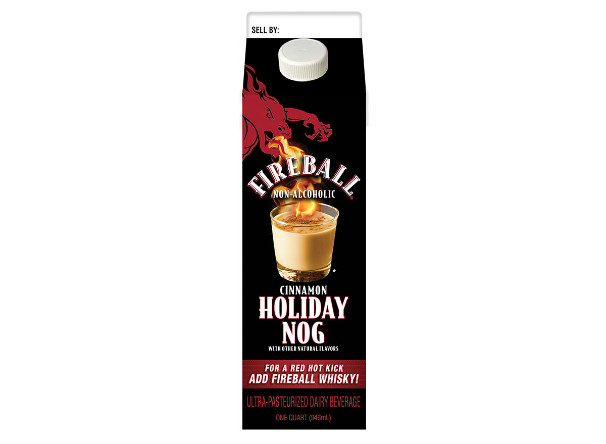 fireball holiday eggnog carton