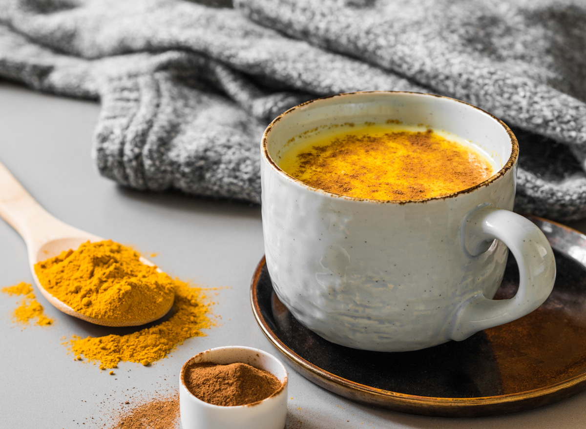 golden milk turmeric latte with cinnamon