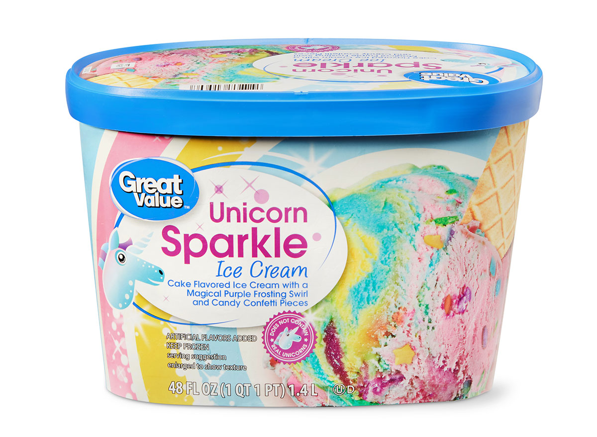 great value unicorn sparkle ice cream