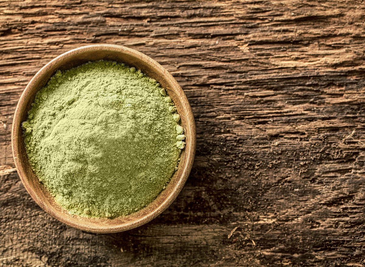 green powder in bowl