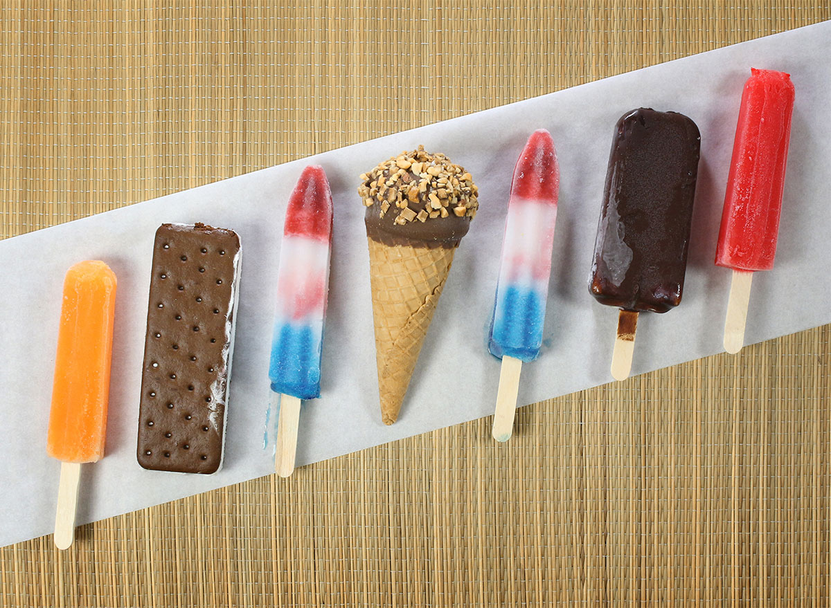 variety of ice cream bars and pops from ice cream truck