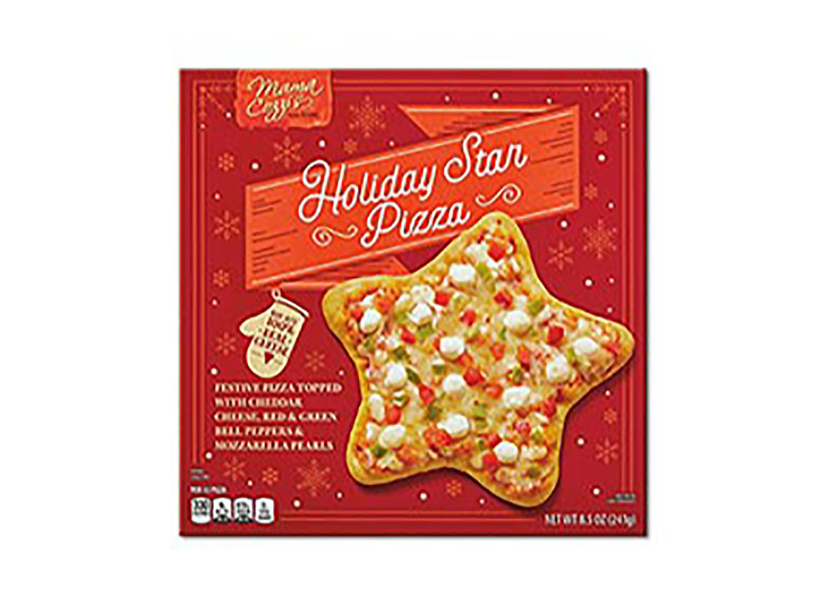mama cozzi frozen holiday star shaped pizza from aldi