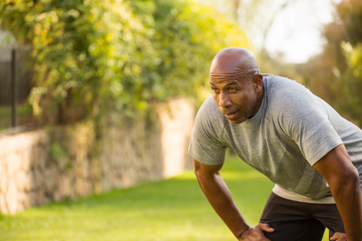 Man tired after excercise.