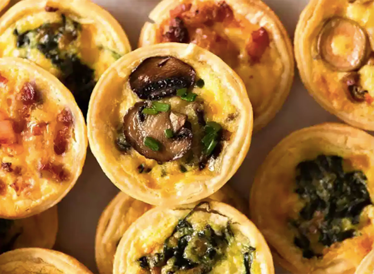 mini quiches on platter