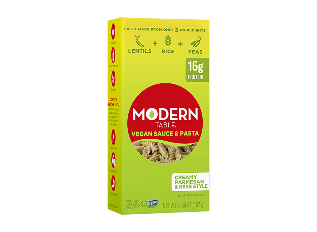 modern table creamy parmesan herb style pasta