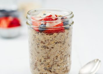 oatmeal in a jar with berries
