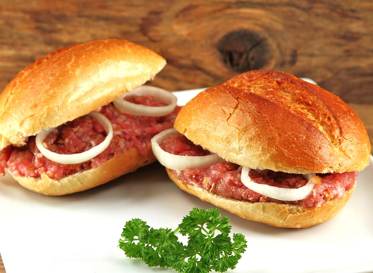 raw meat sandwiches