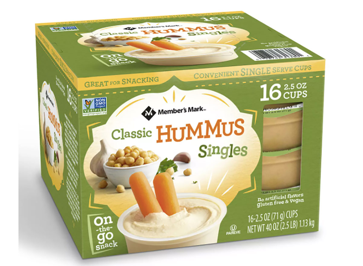 box of sams club hummus singles