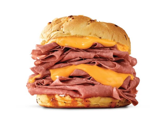 Arby's half pound beef and cheddar