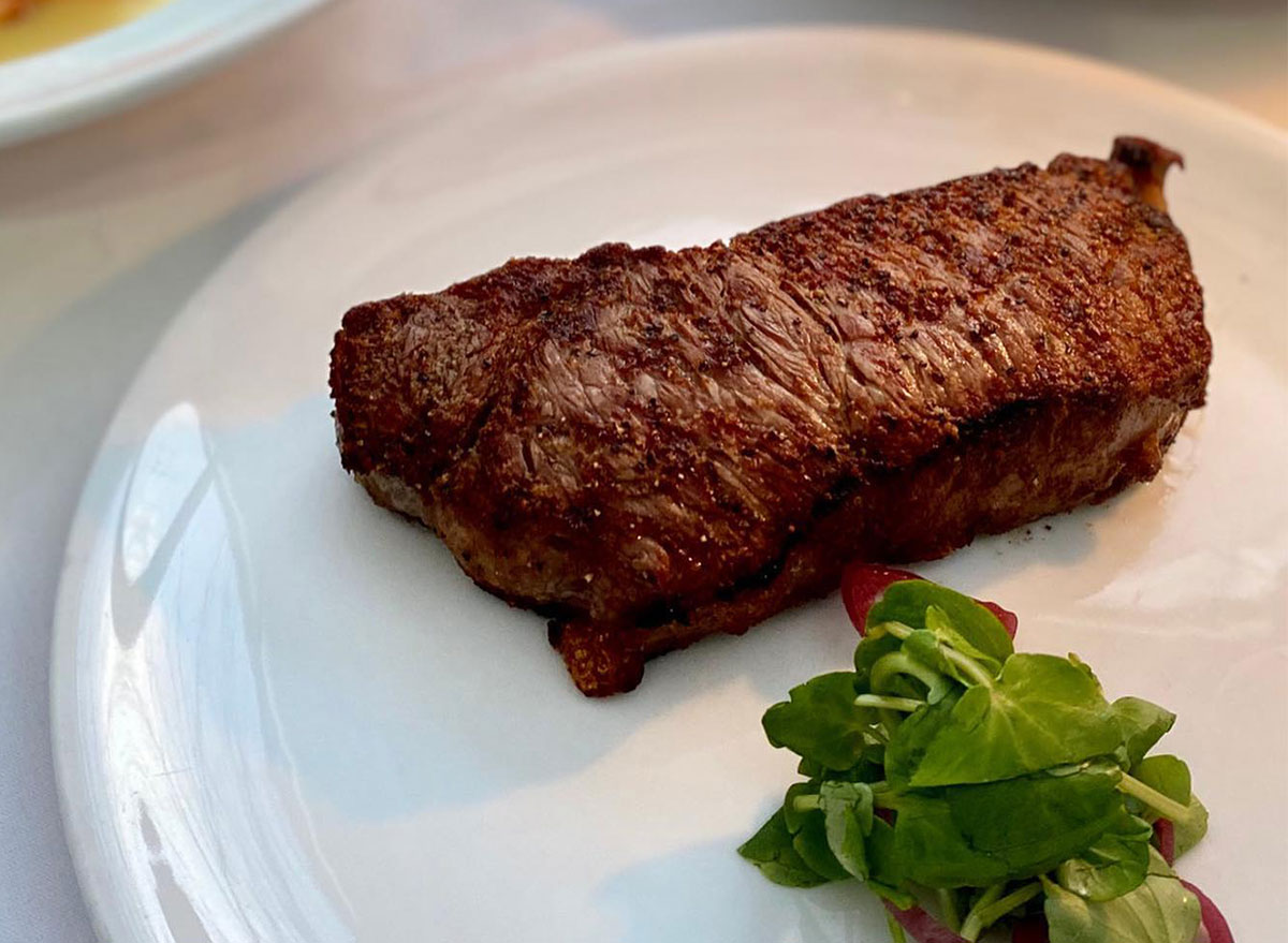 steak with spinach