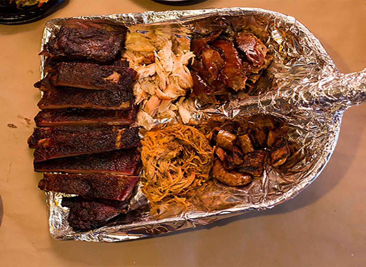 tray of bbq meats