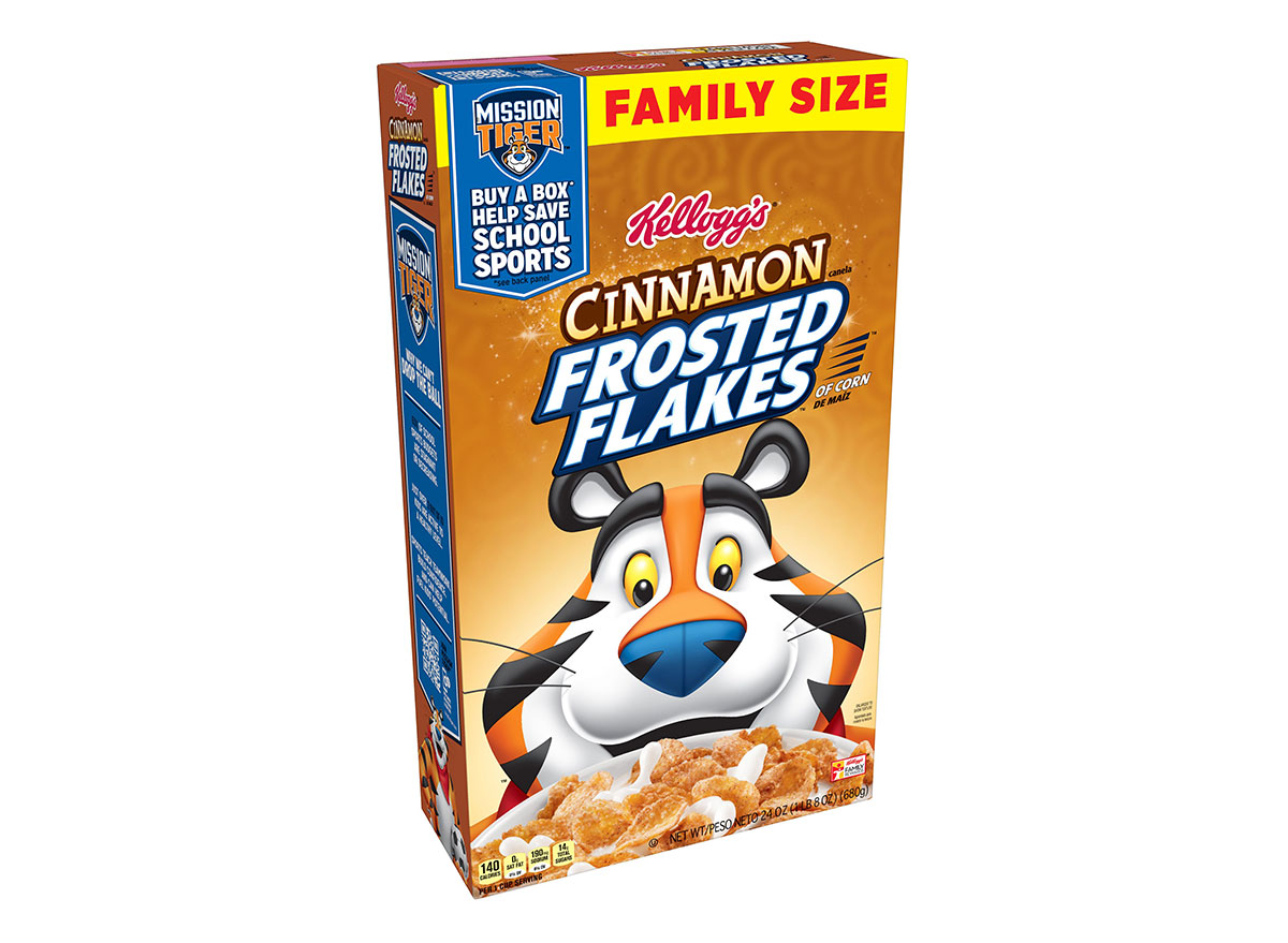 box of cinnamon frosted flakes