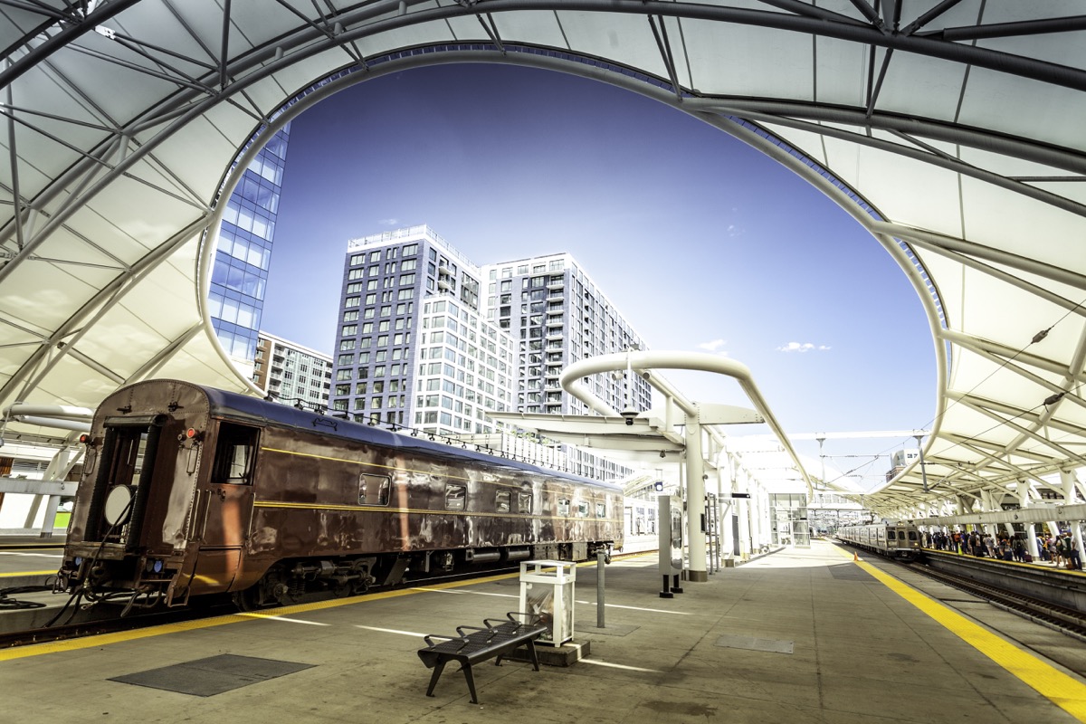 Old railcar na Denver Union station