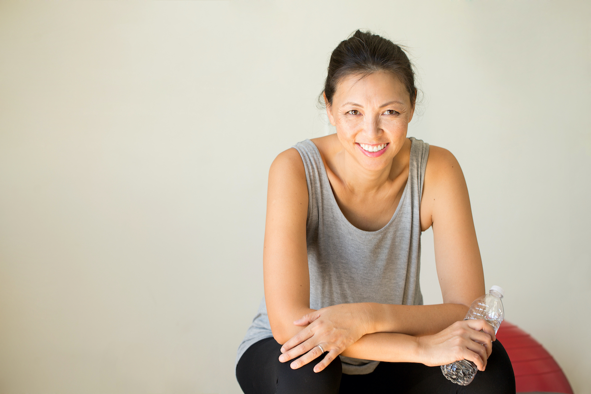 happy woman after a workout