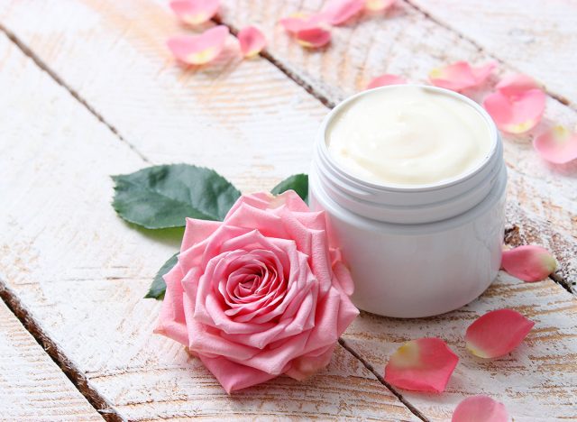 lotion in white jar