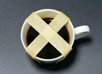 coffee mug with an x on it
