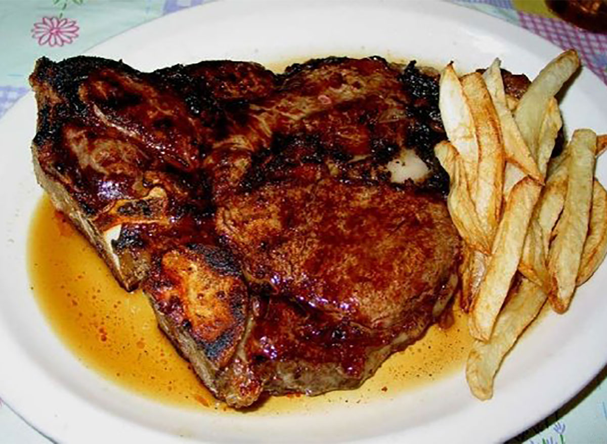 steak with fries