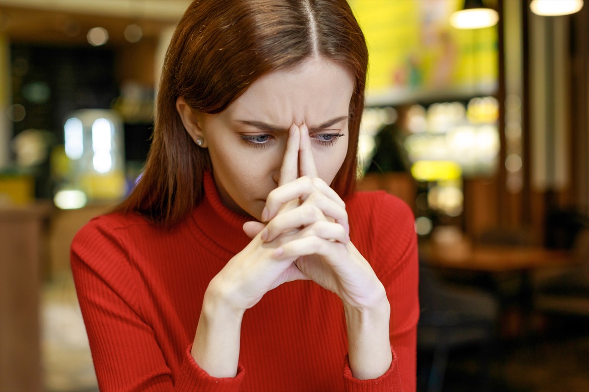 Stressed tired woman