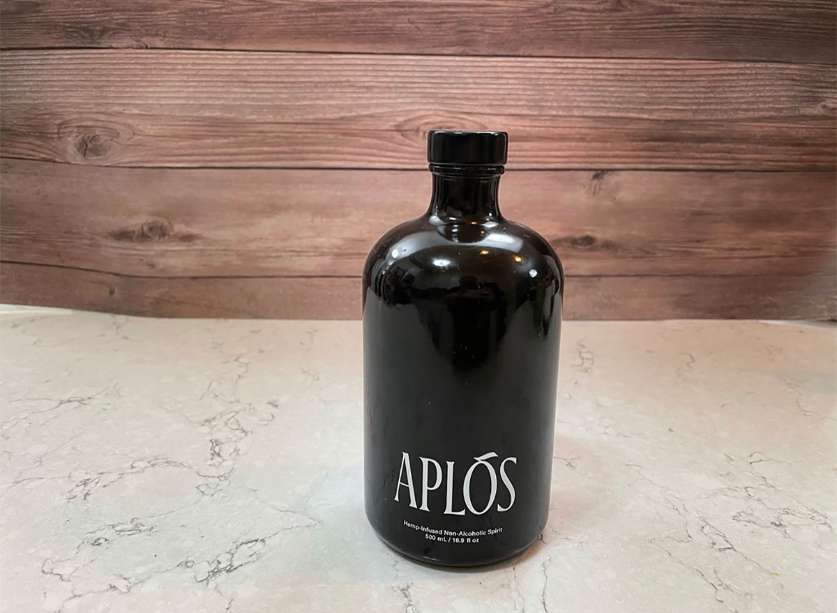 bottle of aplos non alcoholic spirit