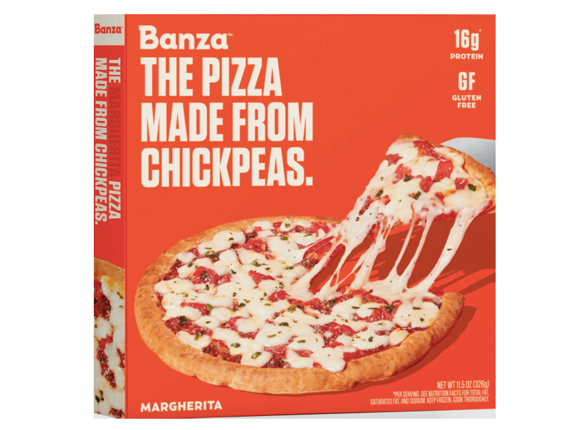 banza frozen margherita pizza box
