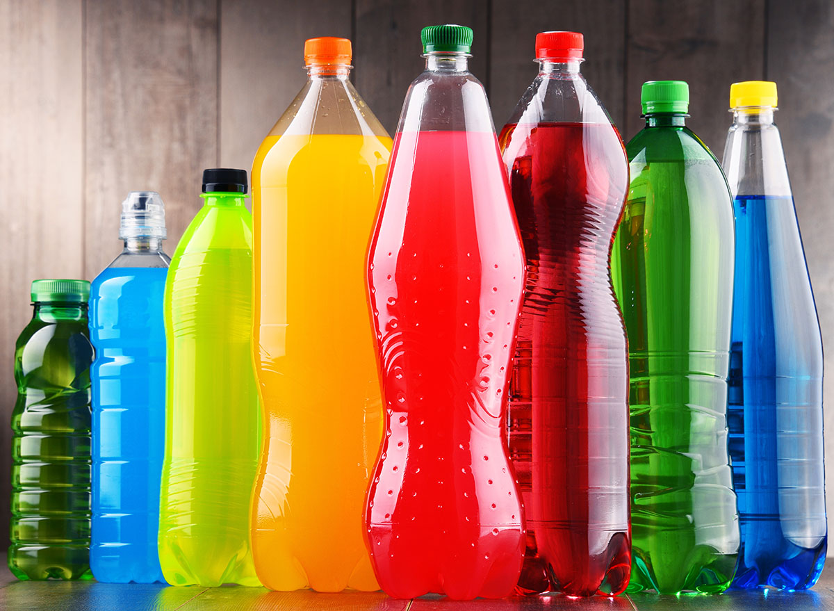 colorful bottled soft drinks