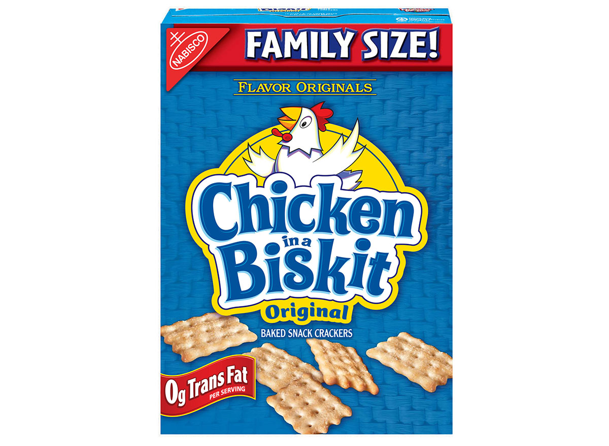 box of chicken in a biskit crackers