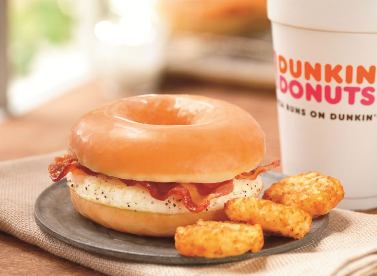 dunkin glazed donut breakfast sandwich