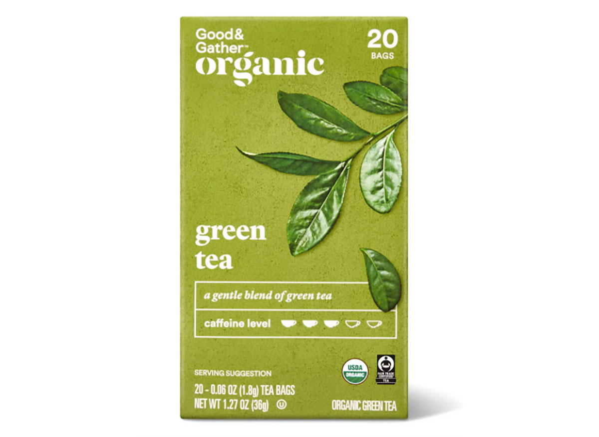 box of target good and gather green tea