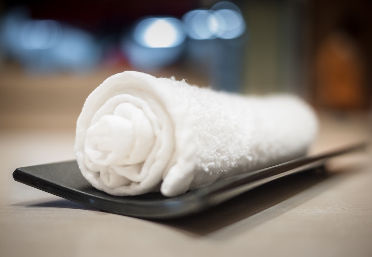 Rolled towel for refreshness