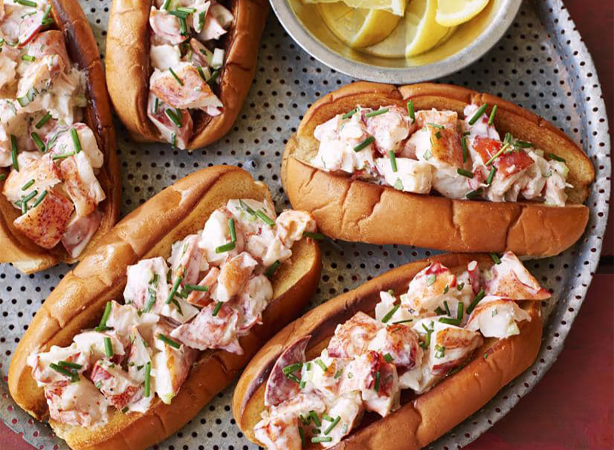 lobster rolls on platter