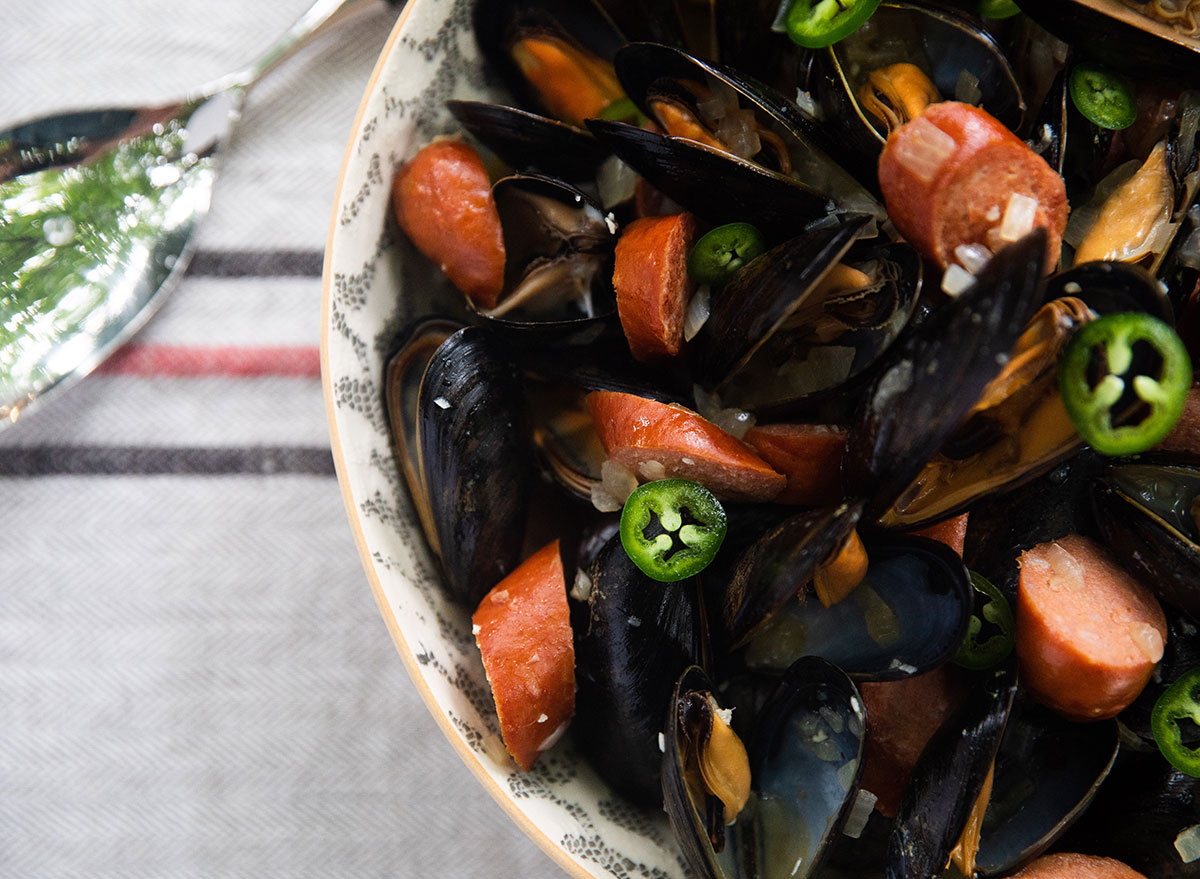 Mussels with Chorizo and Beer Recipe — Eat This Not That