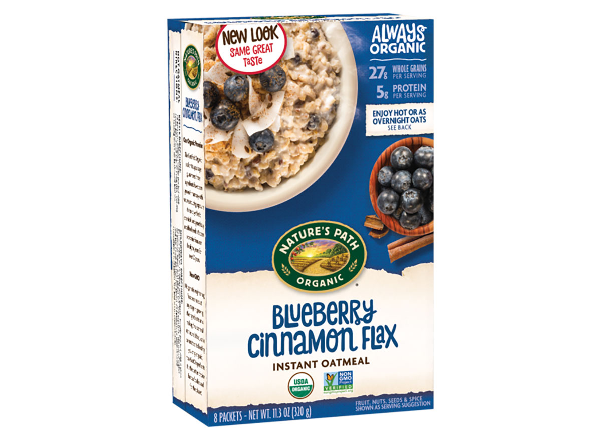 box of natures path blueberry oatmeal