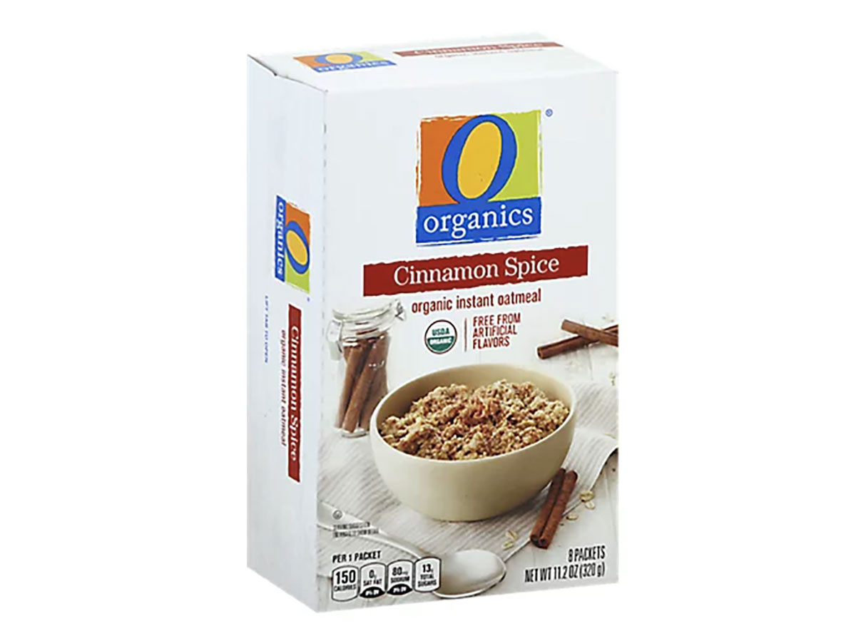 box of o organics cinnamon spice oatmeal