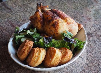 roast whole chicken with biscuits