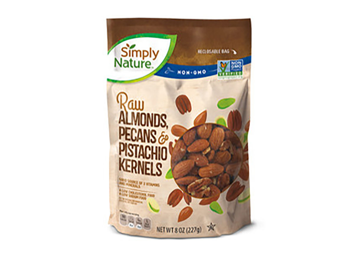 bag of simply nature almonds pecans and pistachio