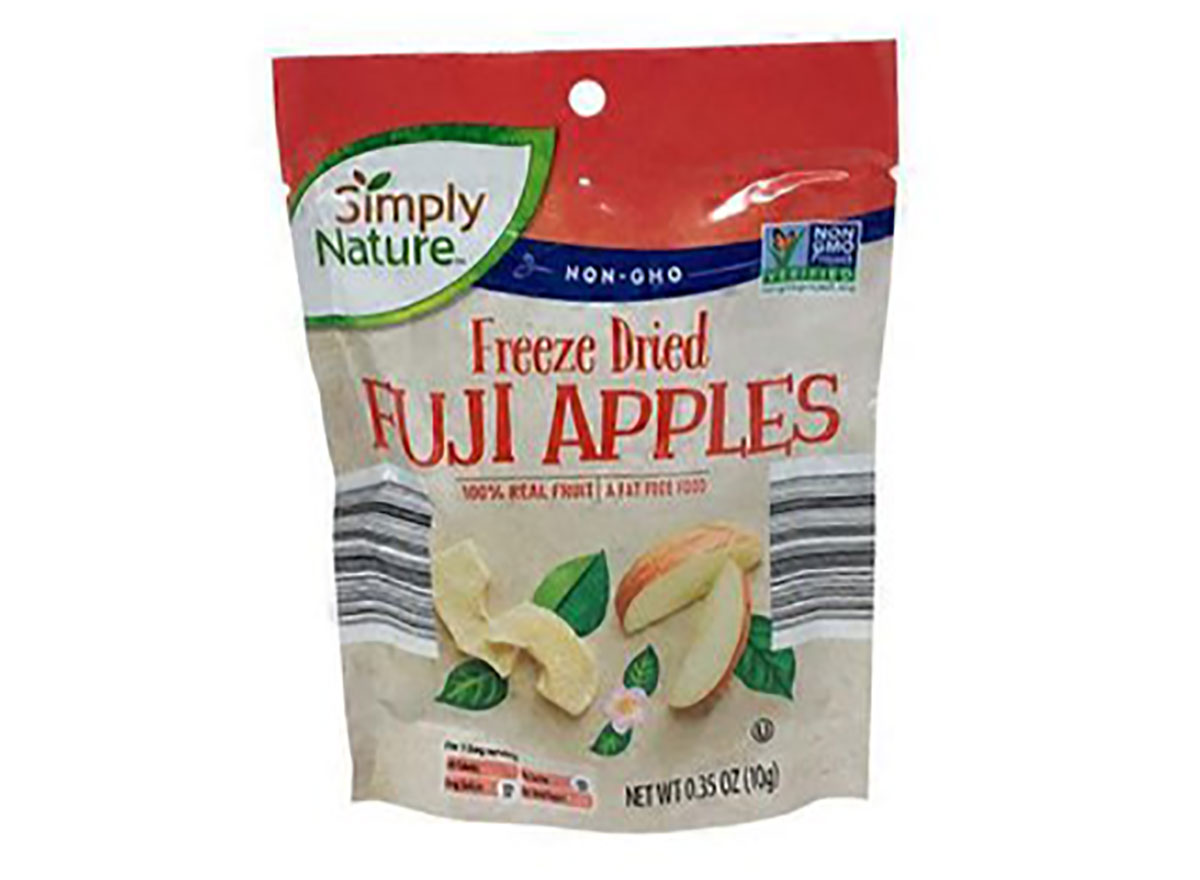 bag of simply nature freeze dried apples
