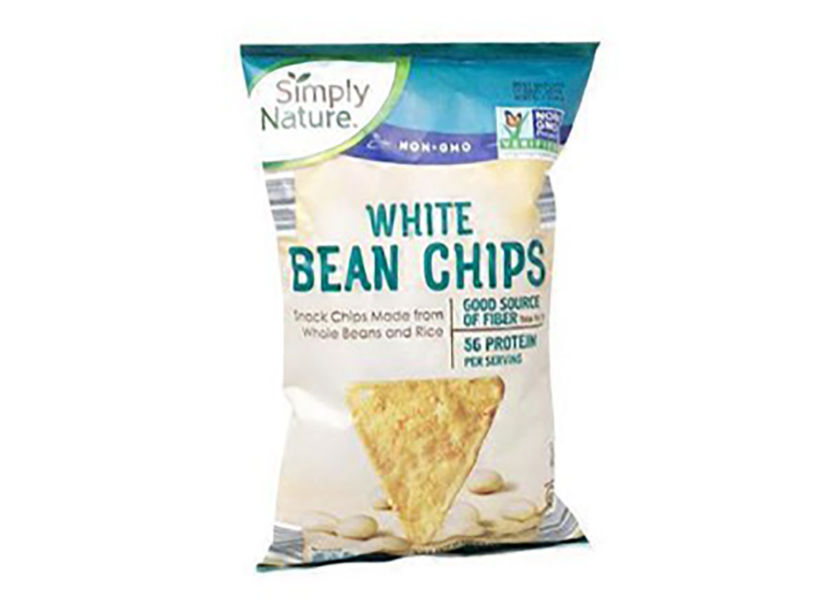 bag of simply nature white bean chips