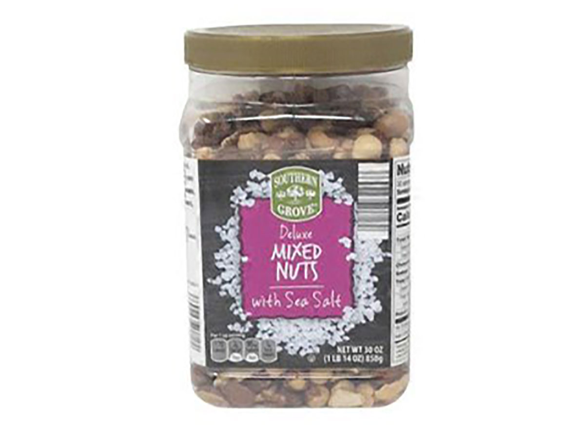 container of aldi mixed nuts