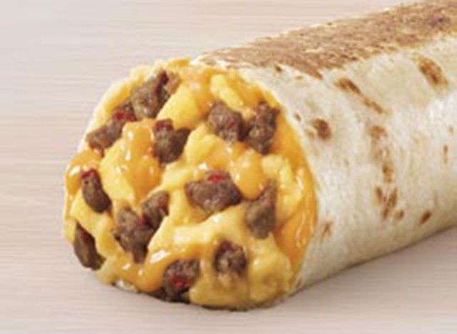 toasted cheesy breakfast burrito