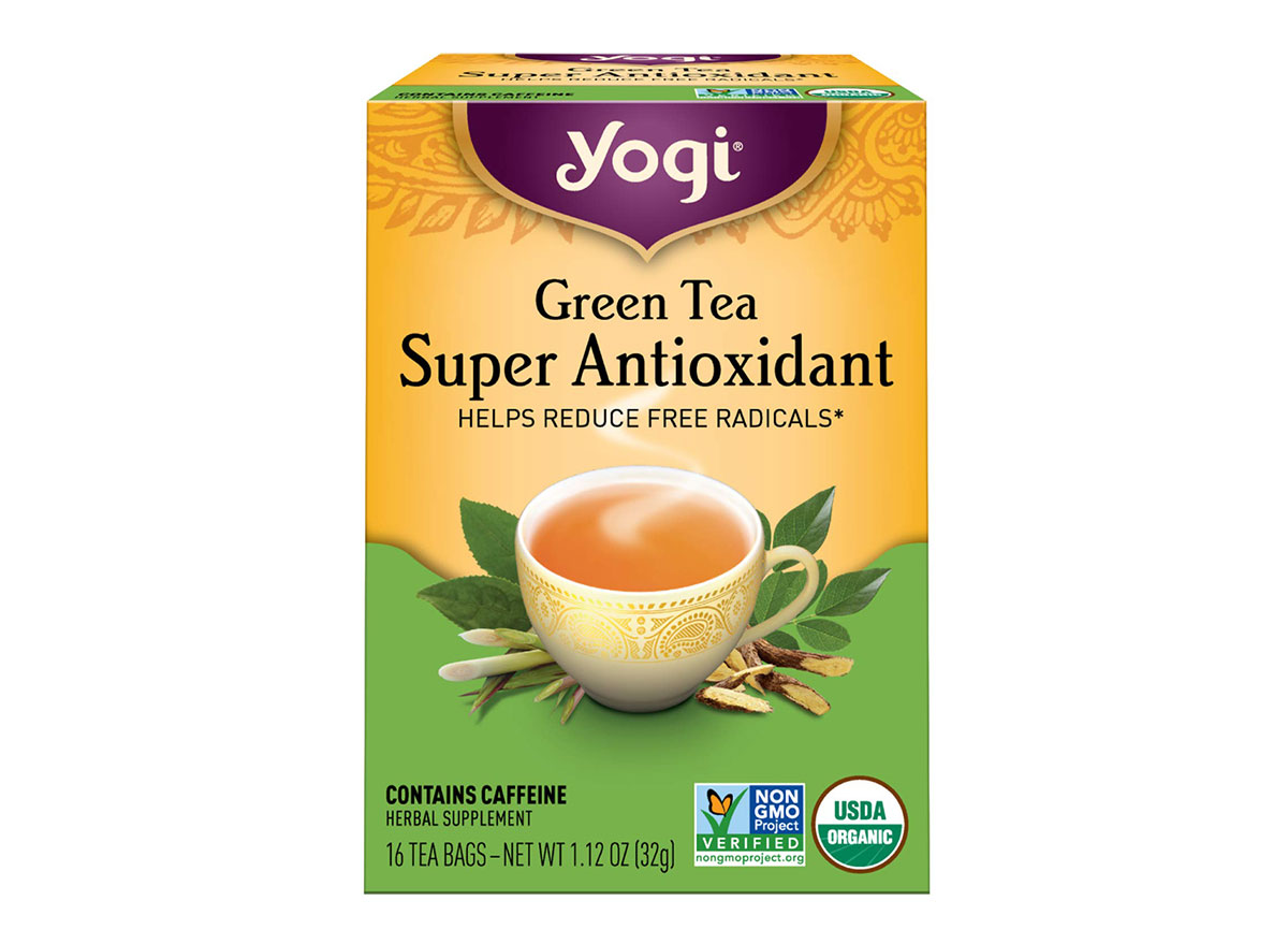 box of yogi green tea